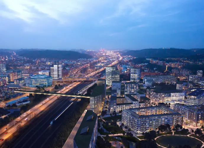 Flygfoto över Mölndal