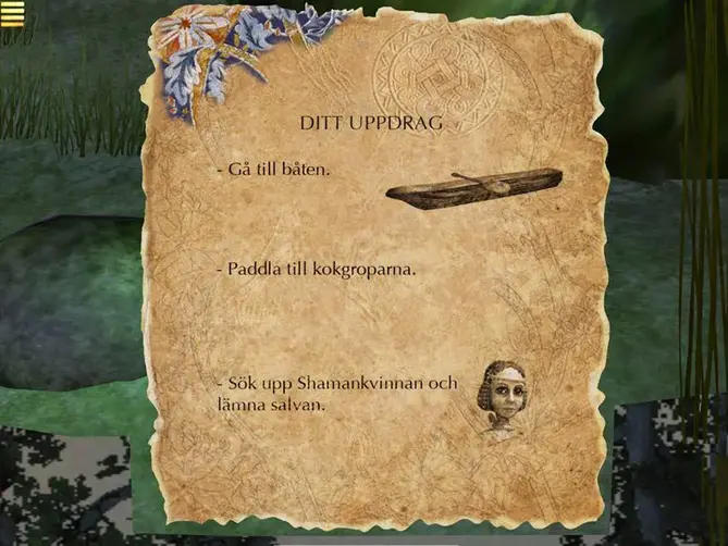 Bild på en bit pergament där det står ditt uppdrag.